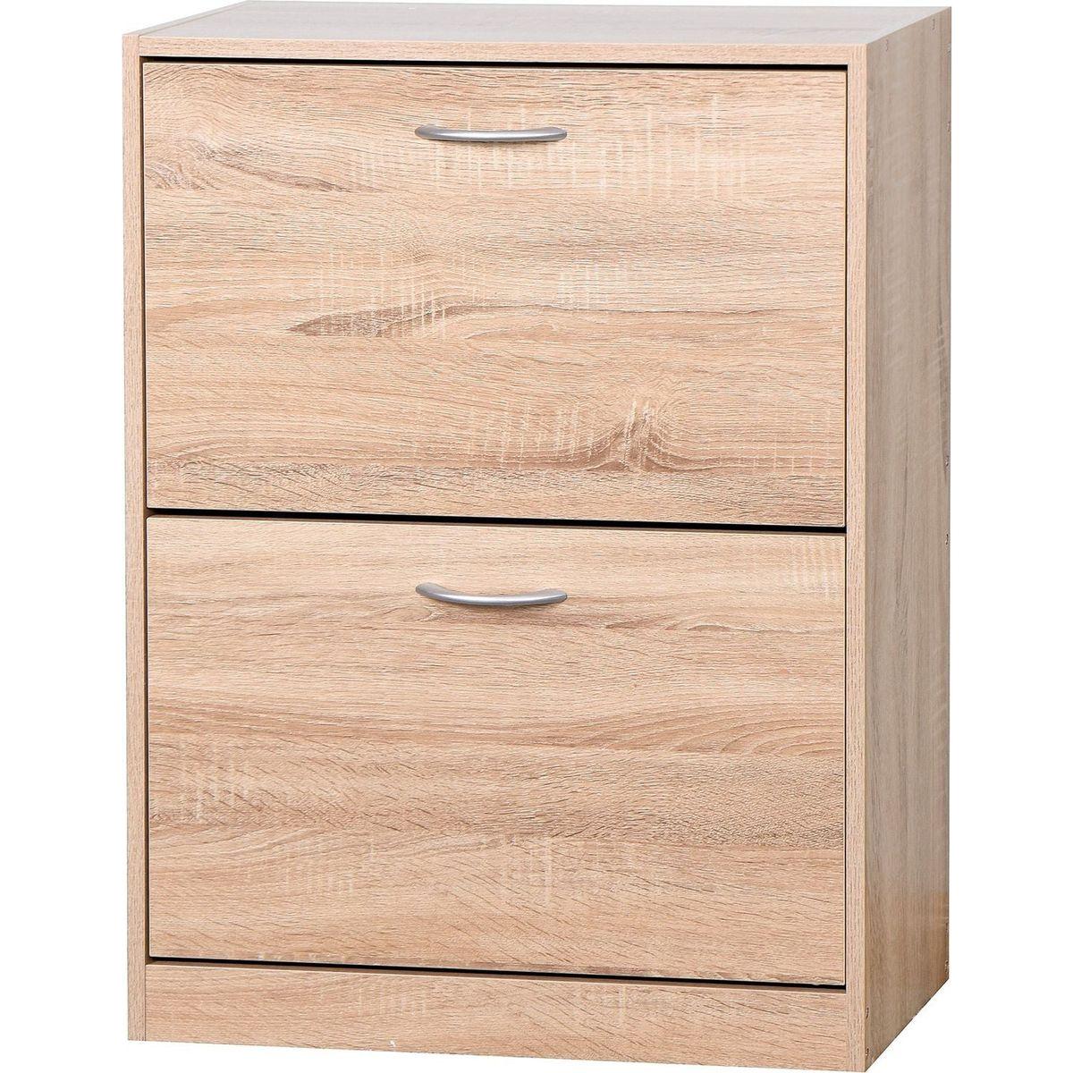 Wooden Shoe Cabinet for Entryway, White Shoe Storage Cabinet with 2 Flip Doors 20.94x9.45x43.11 inch