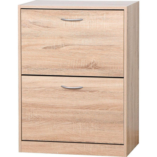 Wooden Shoe Cabinet for Entryway, White Shoe Storage Cabinet with 2 Flip Doors 20.94x9.45x43.11 inch