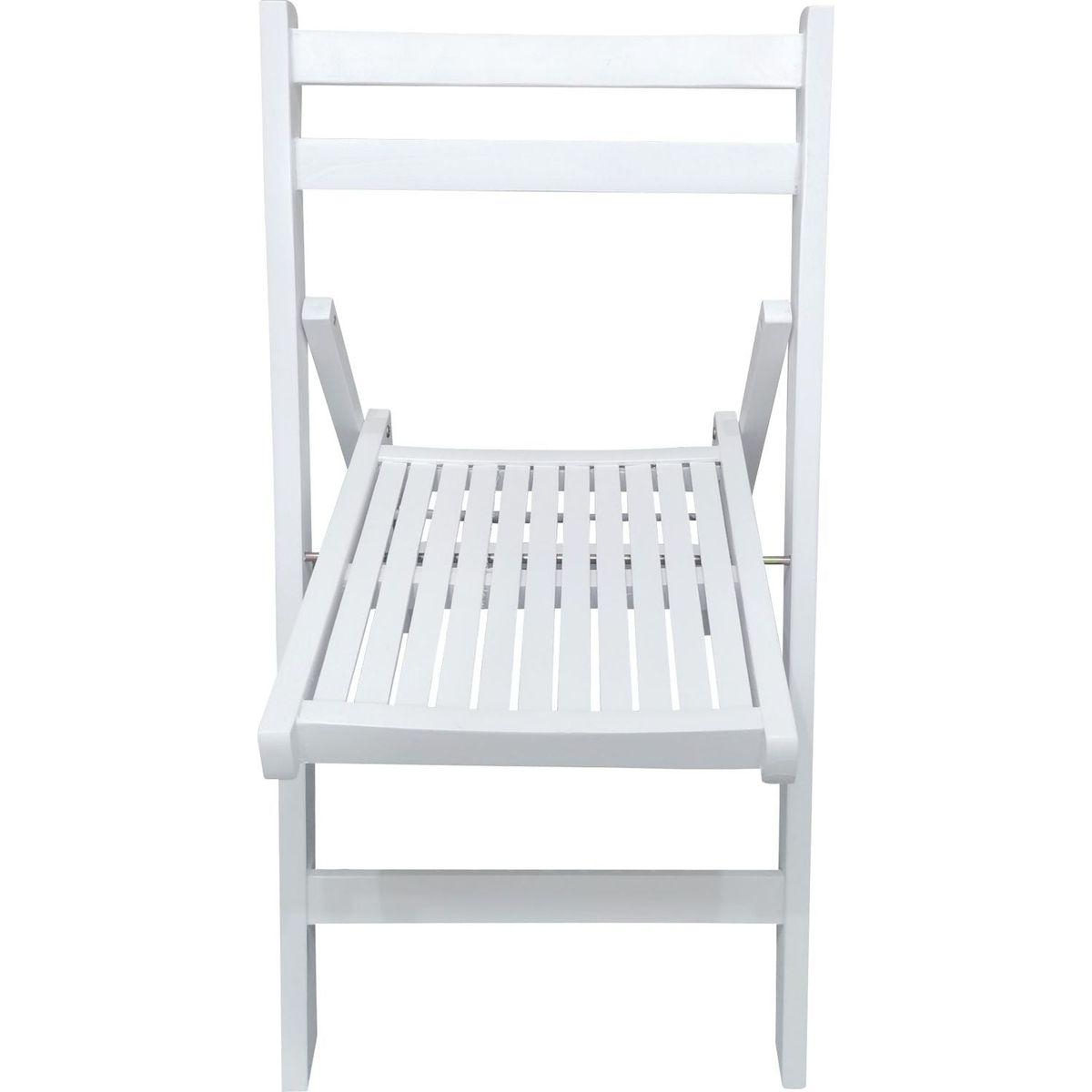 Furniture Slatted Wood Folding Special Event Chair - White, Set of 4, FOLDING CHAIR, FOLDABLE STYLE