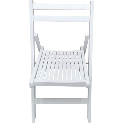 Furniture Slatted Wood Folding Special Event Chair - White, Set of 4, FOLDING CHAIR, FOLDABLE STYLE