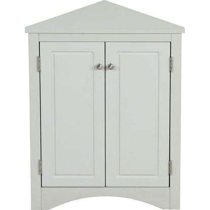 Grey Triangle Bathroom Storage Cabinet with Adjustable Shelves, Freestanding Floor Cabinet for Home Kitchen