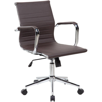 Modern Medium Back Executive Office Chair, Chocolate