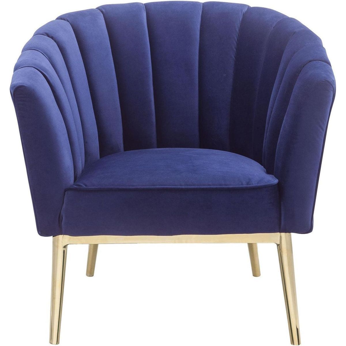 Colla Accent Chair in Midnight Blue Velvet & Gold