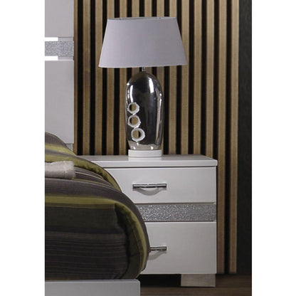 Naima II Nightstand in White High Gloss