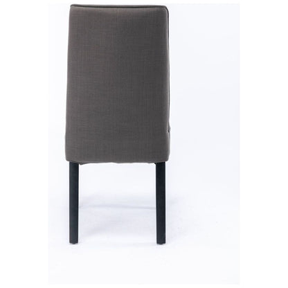 Cover Removable Interchangeable and Washable Brown Linen Upholstered Parsons Chair with Solid Wood Legs 2 PCS