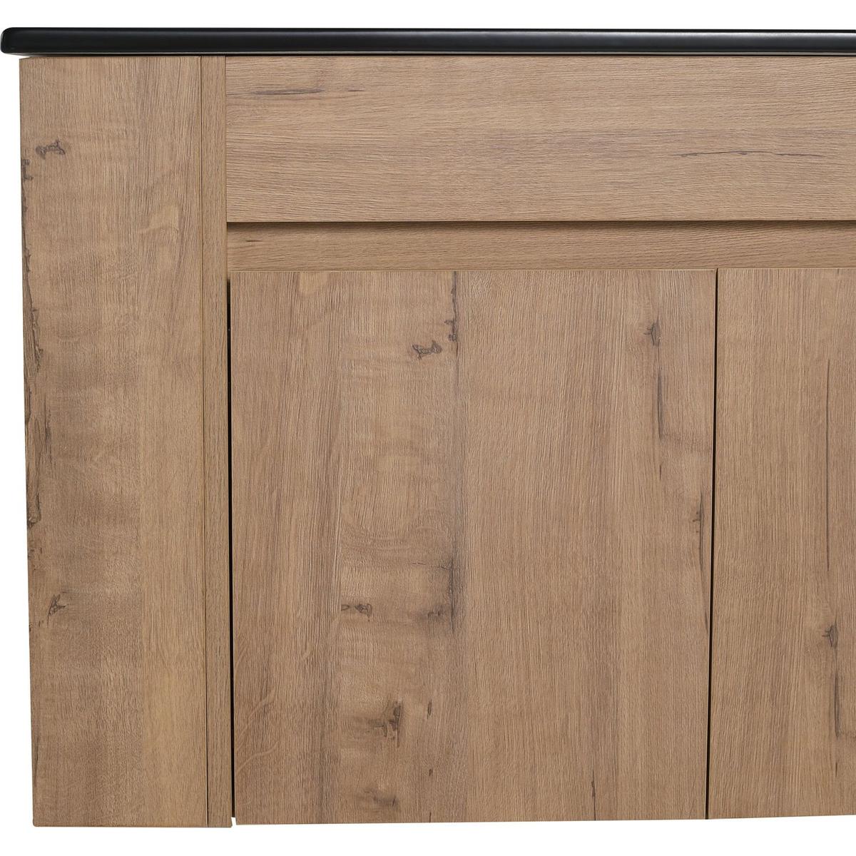 30 Inch Bathroom Vanity With Black Ceramic Basin and Adjust Open Shelf (KD-PACKING)