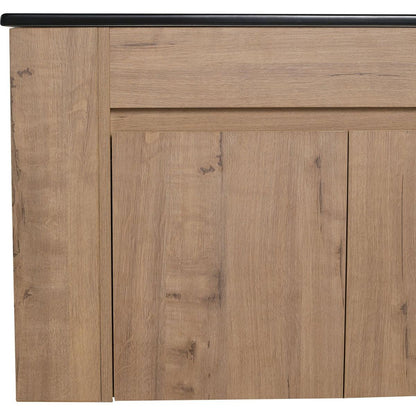 30 Inch Bathroom Vanity With Black Ceramic Basin and Adjust Open Shelf (KD-PACKING)
