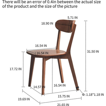 Dining chair wooden FAS grade oak natural wood made in North America 100% dirt-free wood chair solid chair table chair wooden living room chair simple and natural 46.5 x 54 x 80cm