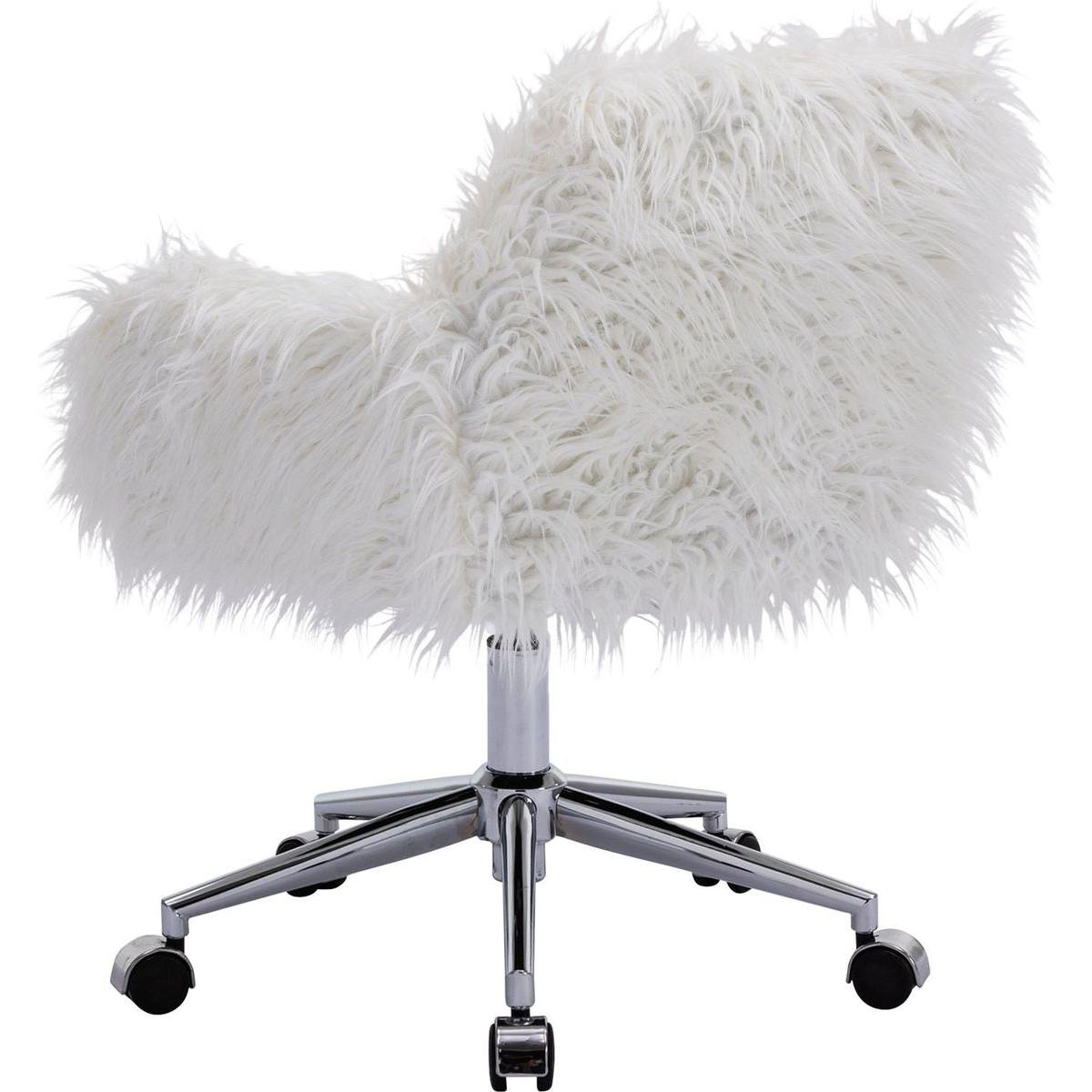 Modern Faux fur home office chair, fluffy chair for girls, makeup vanity Chair