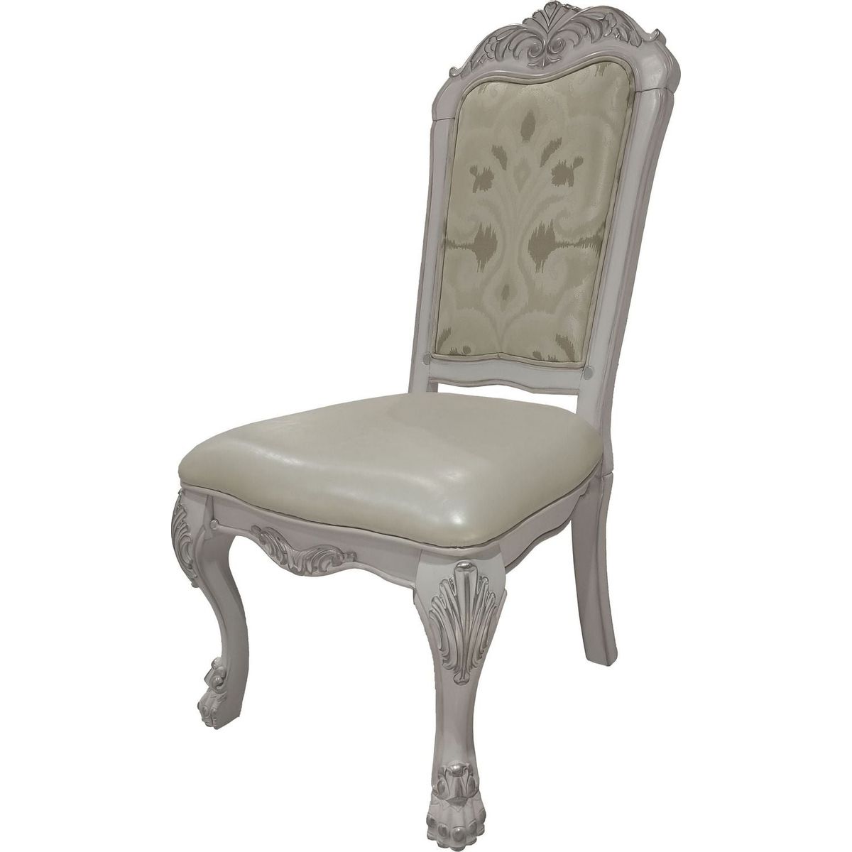 Dresden Side Chair (Set-2) in PU & Bone White Finish