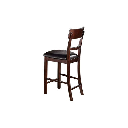 Set of 2 Chairs Dining Room Furniture Dark Brown Cushioned Solid wood Counter Height Chairs