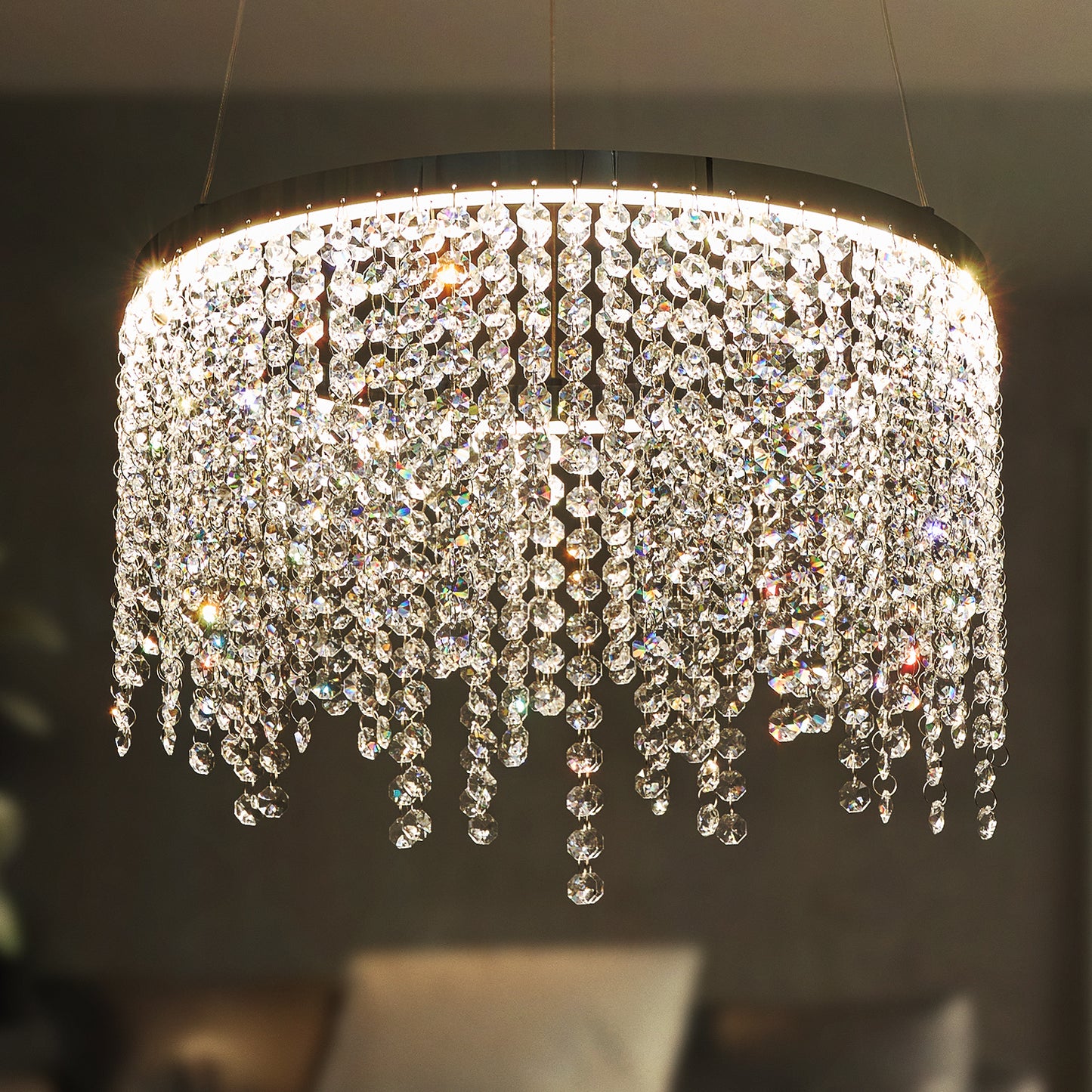 Fancy hanging ceiling lamps luxury modern pendant light crystal chandelier