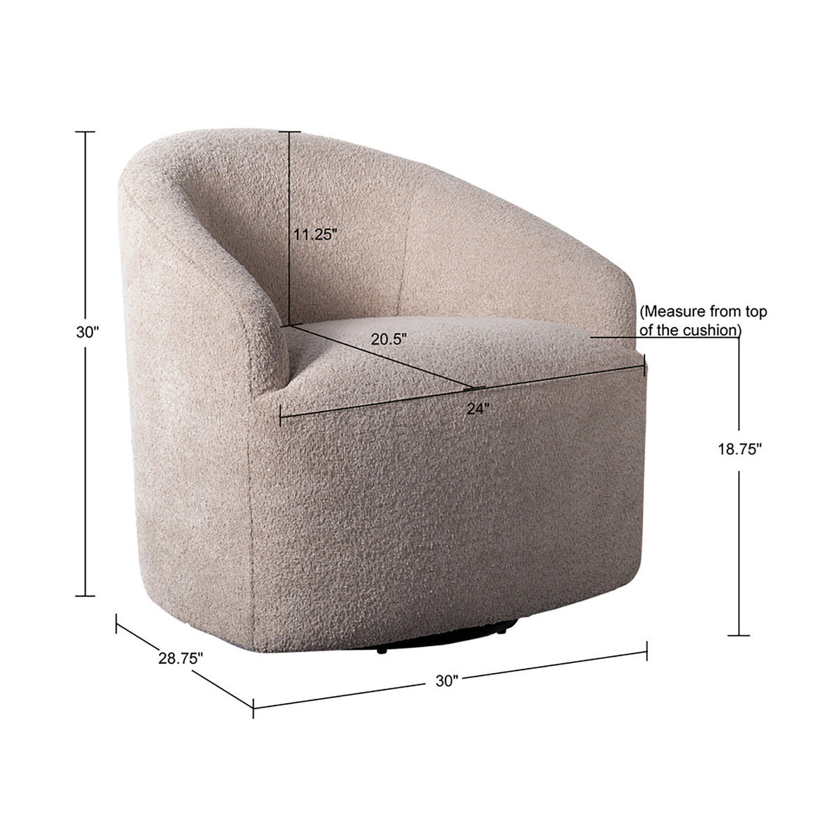 Bonn Upholstered 360 Degree Swivel Chair