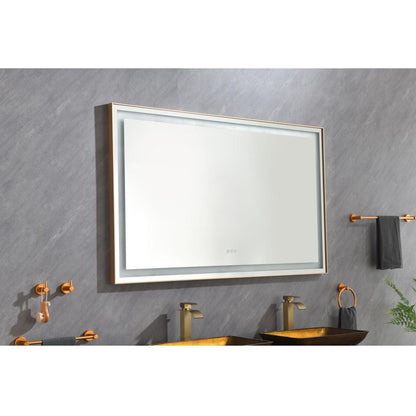 60x36 LED Lighted Bathroom Wall Mounted Mirror with High Lumen+Anti-Fog Separately Control