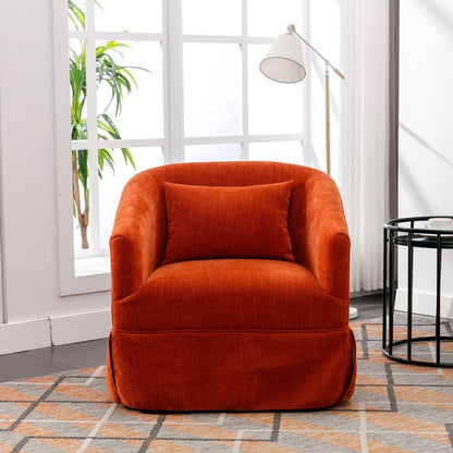 degree Swivel Accent Armchair Linen Blend Orange