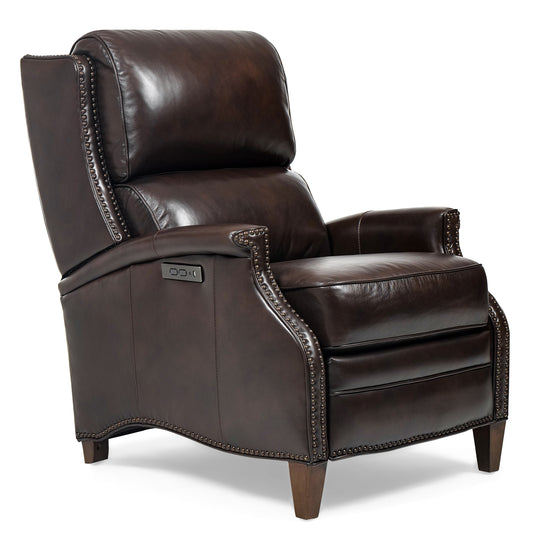 Hekkin Genuine Leather Dual Power Recliner Nailhead Trim - Power Heardrest - Typy C - USB - Nailhead- High leg- Top Grain