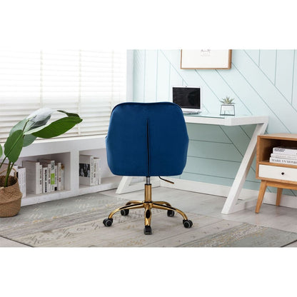 Velvet Swivel Shell Chair for Living Room, Office chair, Modern Leisure Arm Chair Navy