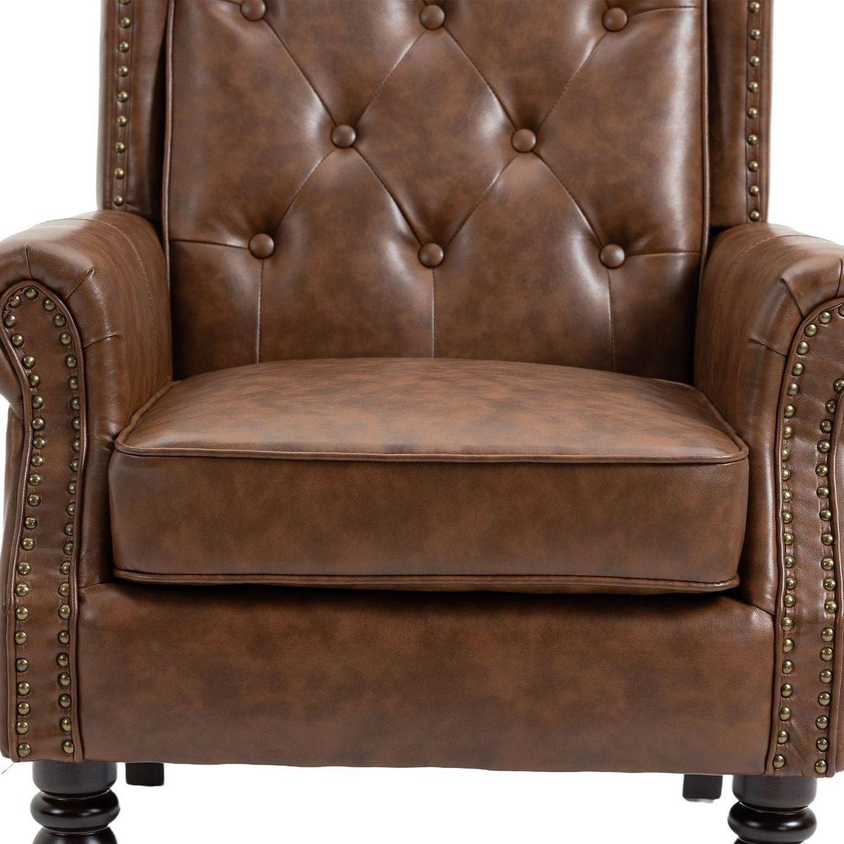 Wood Frame Armchair, Modern Accent Chair Lounge Chair for Living Room