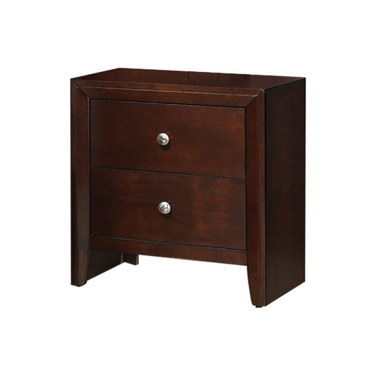 Kali Wooden 2-Drawer Brown Nightstand