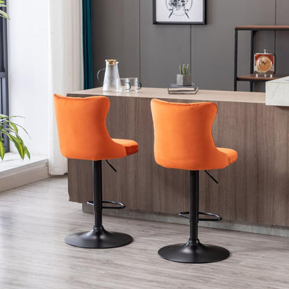 Swivel Velvet Barstools Adjusatble Seat Height from 25-33 Inch, Modern Upholstered Bar Stools with Backs Comfortable Tufted for Home Pub and Kitchen Islandrange, Set of 2)