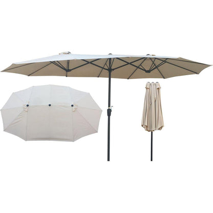 15x9Ft Double-Sided Patio Umbrella Outdoor Market Table Garden Extra Large Waterproof Twin Umbrellas with Crank and Wind Vents for Garden Deck Backyard Pool Shade Outside Deck Swimming Pool