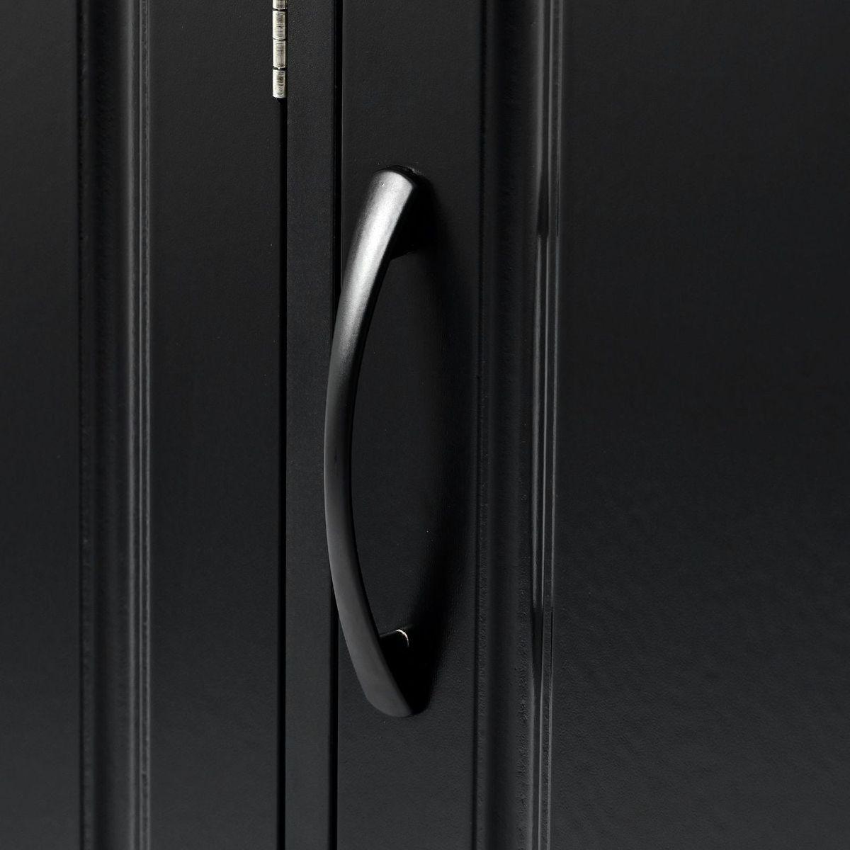 Sleek and Modern Shoe Cabinet with Adjustable Shelves, Minimalist Shoe Storage Organizer with Sturdy Top Surface, Space-saving Design Side Board for Various Sizes of Items, Black