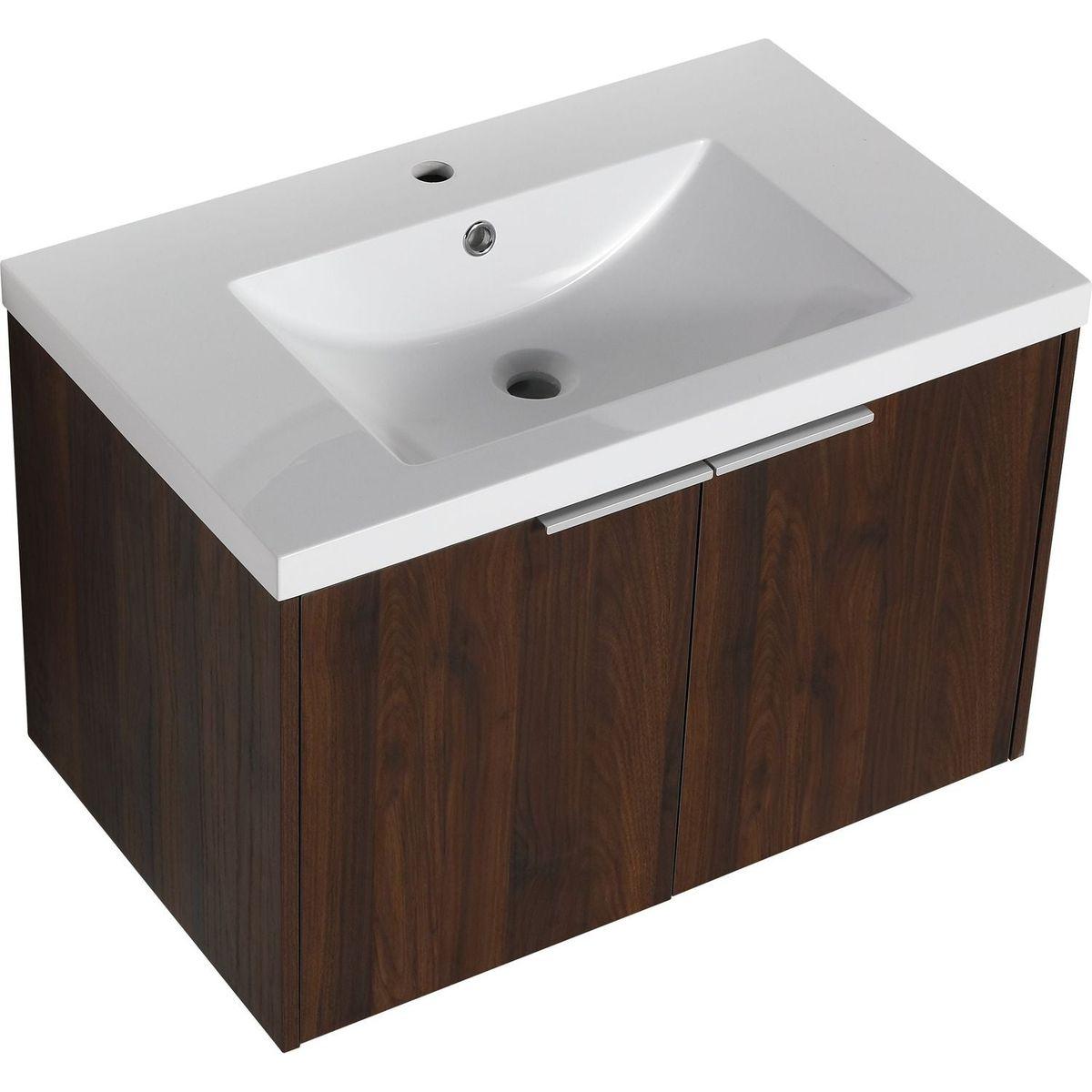 Soft Close Doors Bathroom Vanity With Sink, 30 Inch For Small Bathroom, 30x18-00630CAW (KD-Packing)