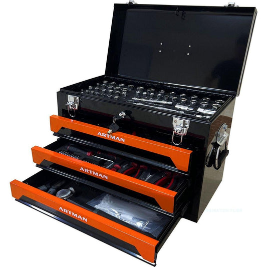 3 Drawers Tool Box with Tool Set--Orange