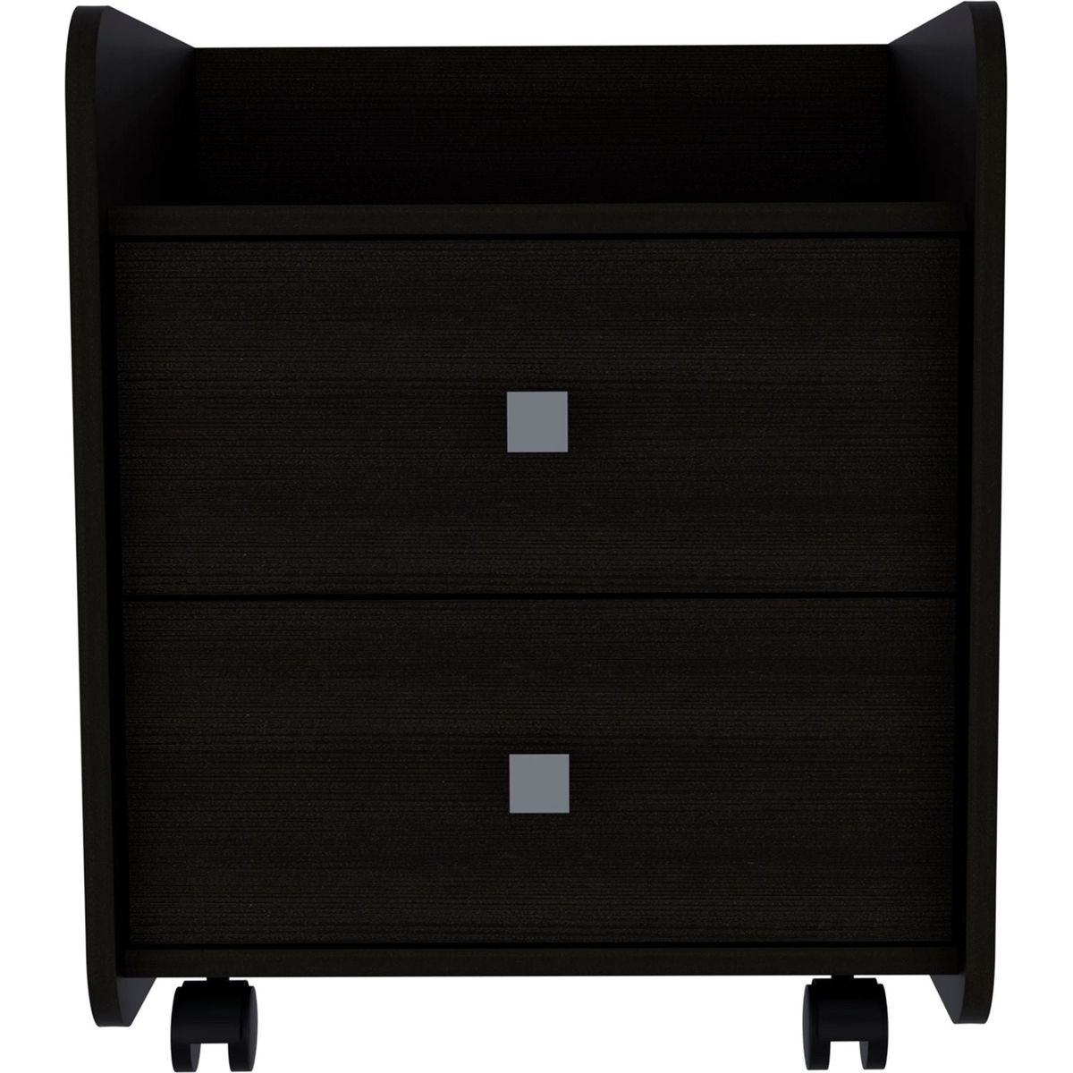 Lakewood 1-Shelf 2-Drawer Nightstand Black Wengue