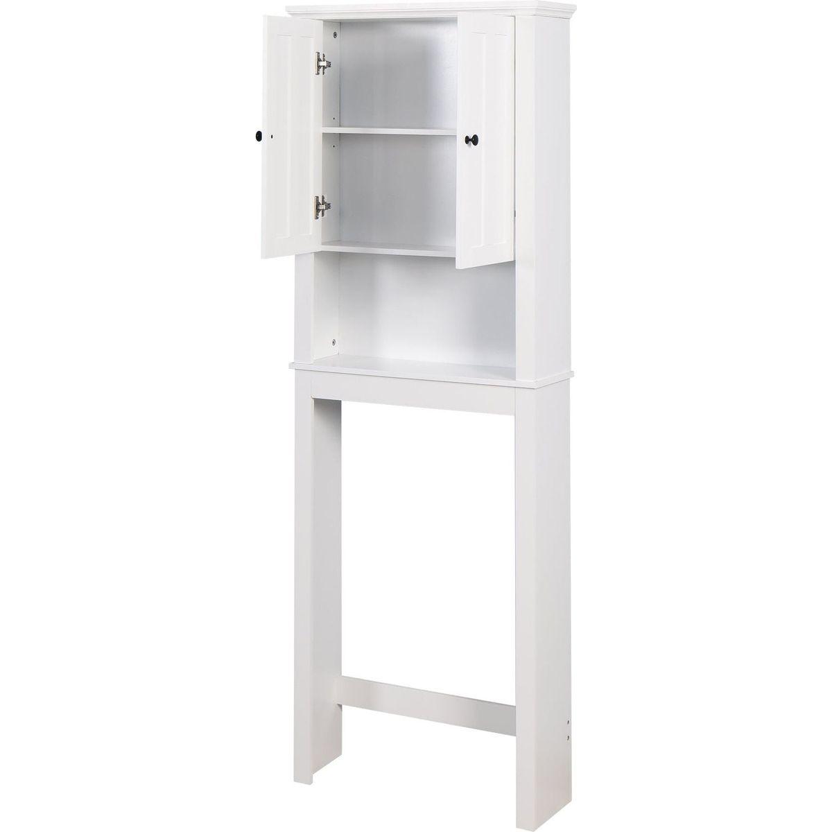 Bathroom Wooden Storage Cabinet Over-The-Toilet Space Saver with a Adjustable Shelf 23.62x7.72x67.32 inch