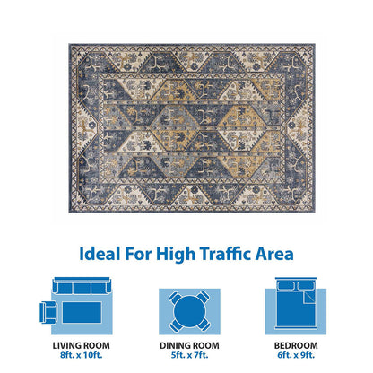 Dakota Tiled Border Area Rug