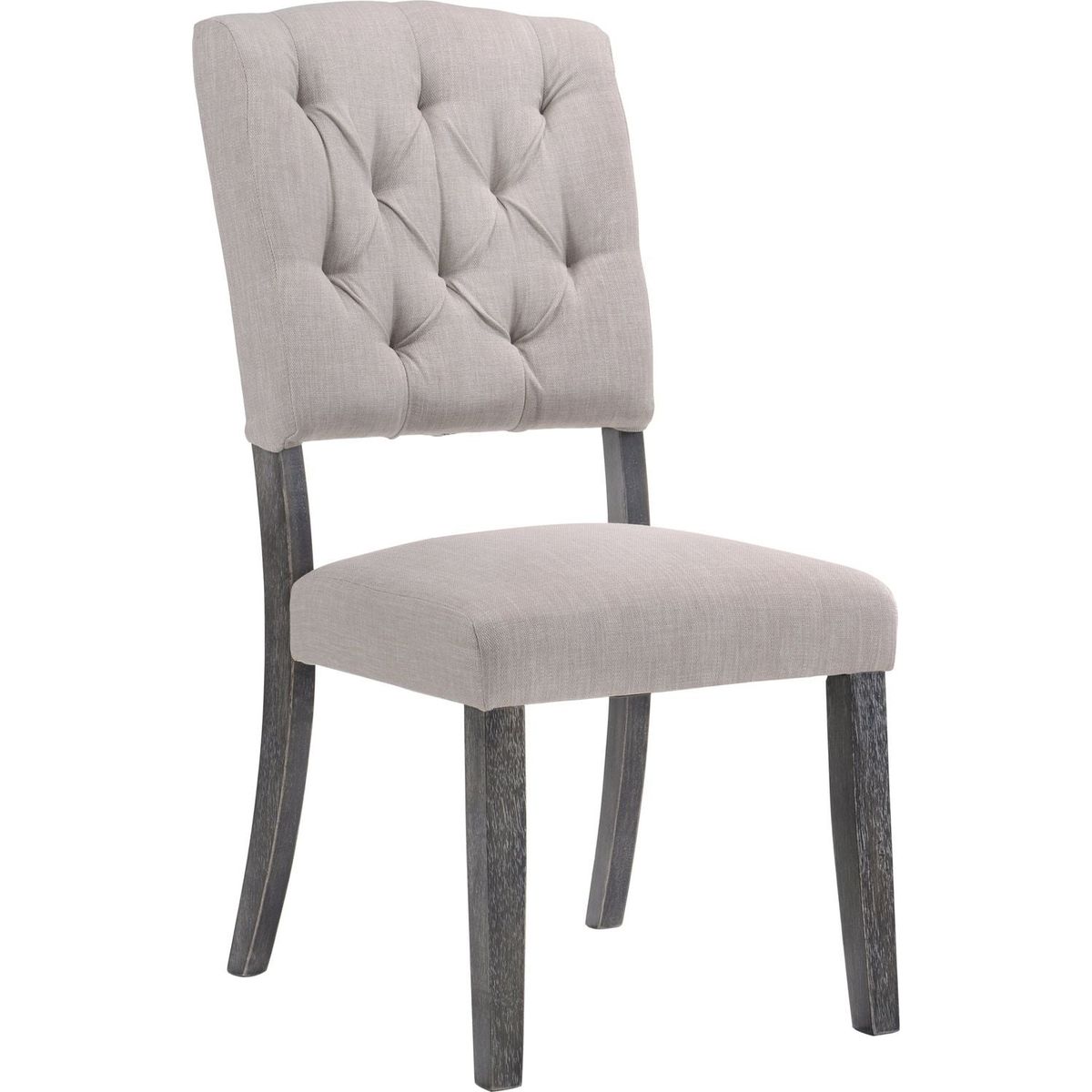 Bernard Side Chair (Set-2), Fabric & Weathered Gray Oak (2Pc/1Ctn)