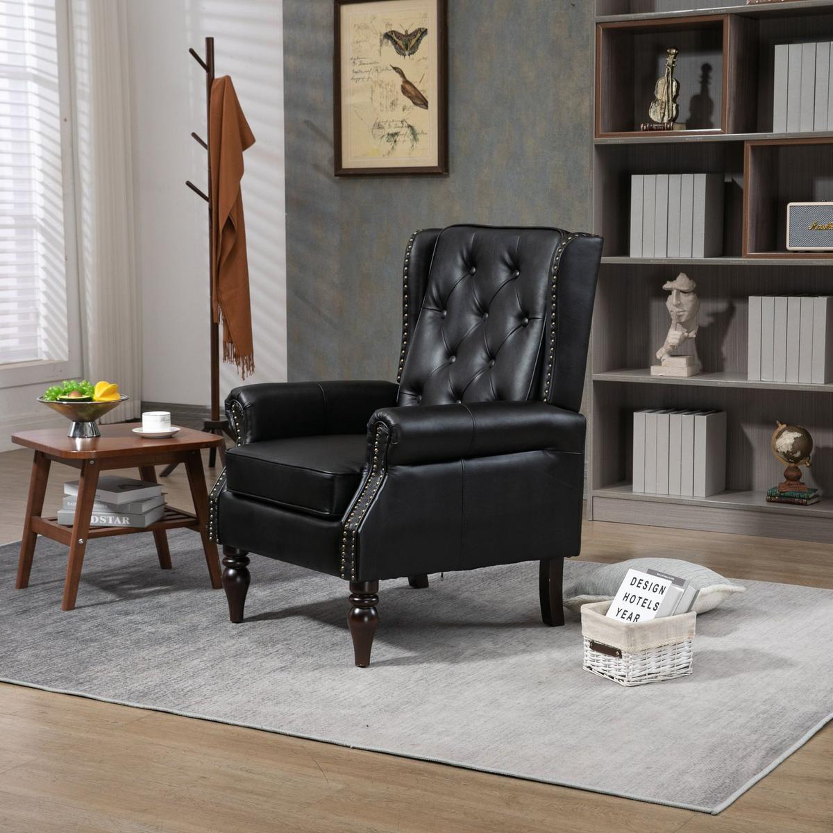 Wood Frame Armchair, Modern Accent Chair Lounge Chair for Living Room