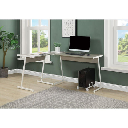 Dazenus Computer Desk, Gray & White Finish