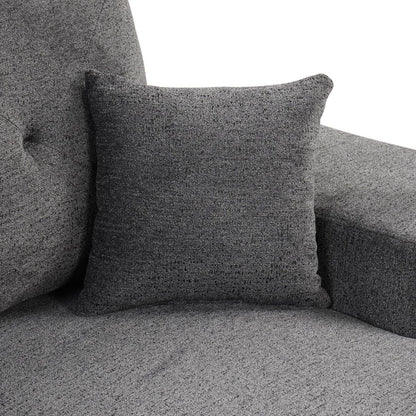 Reversible Sleeper Sectional Sofa Bed with Side Shelf and 2 Stools, Pull-Out L-Shaped Sofa Bed, Corner Sofa-Bed with Storage Chaise Left/Right Hande for Living Room, Blue Black