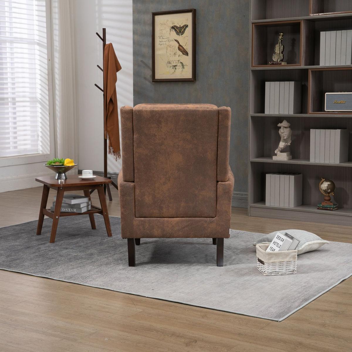 Wood Frame Armchair, Modern Accent Chair Lounge Chair for Living Room