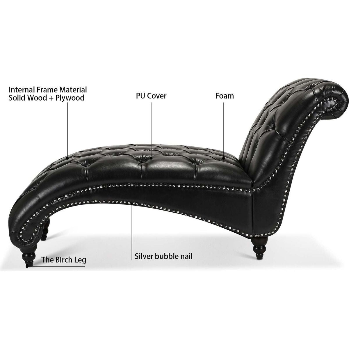 Tufted Armless Chaise Lounge