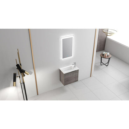 Bathroom Vanity with Sink 22 Inch for Small Bathroom, Floating Bathroom Vanity with Soft Close Door, Small Bathroom Vanity with Sink, 22x13 (KD-Packing)