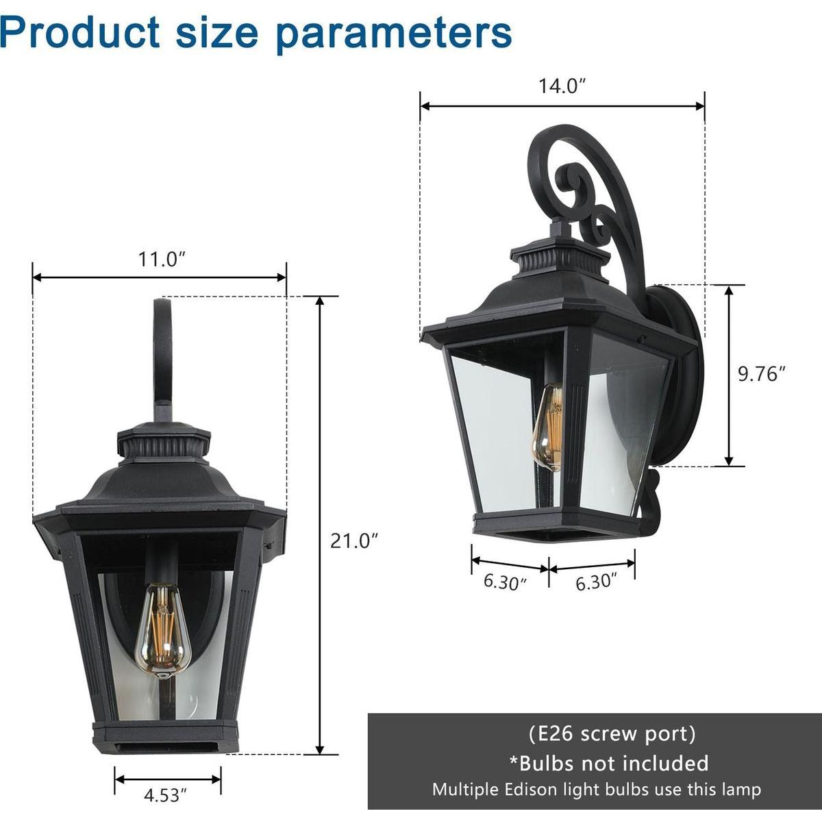 Large Outdoor Wall Sconce Lights with Clear Glass