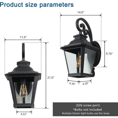 Large Outdoor Wall Sconce Lights with Clear Glass