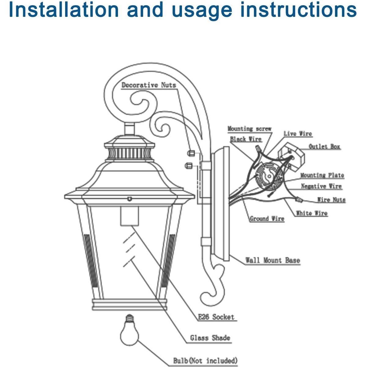 Large Outdoor Wall Sconce Lights with Clear Glass