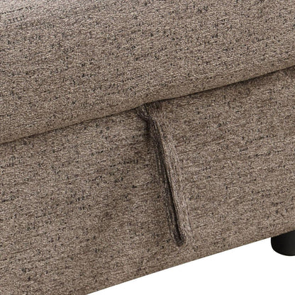 Reversible Sleeper Sectional Sofa Bed with Side Shelf and 2 Stools, Pull-Out L-Shaped Sofa Bed, Corner Sofa-Bed with Storage Chaise Left/Right Hande for Living Room, Knox Charcoal