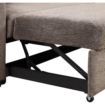 Reversible Sleeper Sectional Sofa Bed with Side Shelf and 2 Stools, Pull-Out L-Shaped Sofa Bed, Corner Sofa-Bed with Storage Chaise Left/Right Hande for Living Room, Knox Charcoal