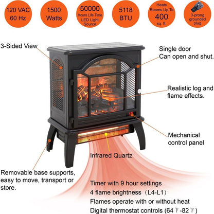 18 inch 3D Infrared Electric Stove with remote control