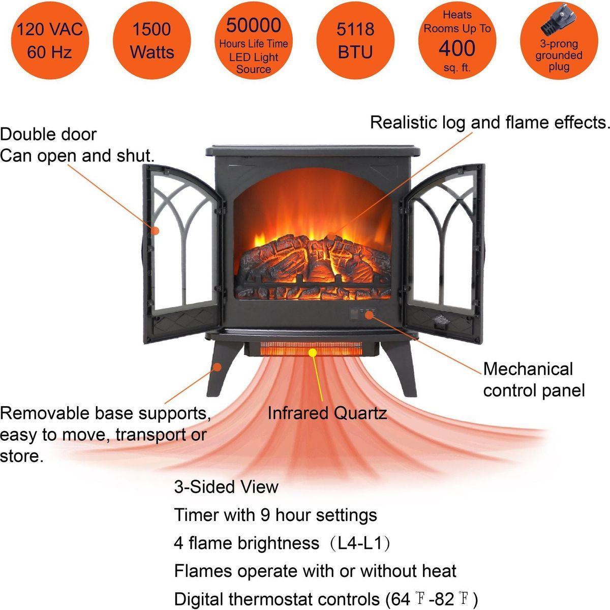 24 inch 3D Infrared Electric Stove with remote control