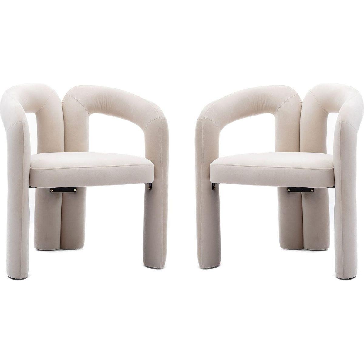 Contemporary Designed Fabric Upholstered Accent/Dining Chair /Barrel Side Chairs Kitchen Armchair for Living Room set of 2
