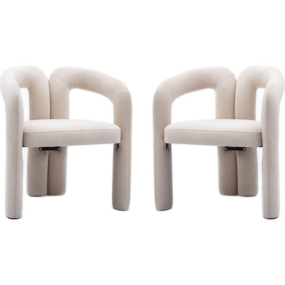 Contemporary Designed Fabric Upholstered Accent/Dining Chair /Barrel Side Chairs Kitchen Armchair for Living Room set of 2