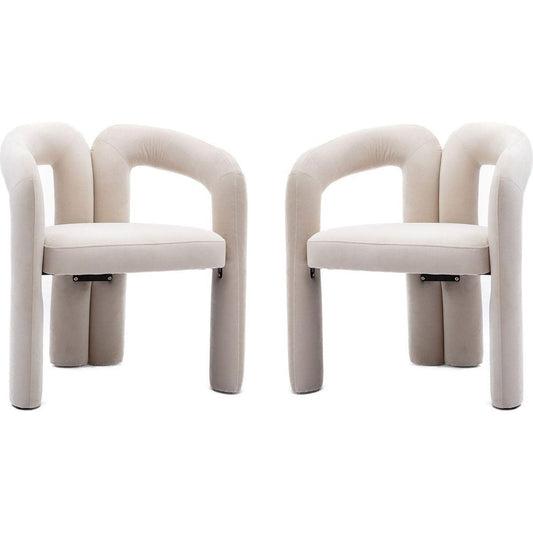 Contemporary Designed Fabric Upholstered Accent/Dining Chair /Barrel Side Chairs Kitchen Armchair for Living Room set of 2