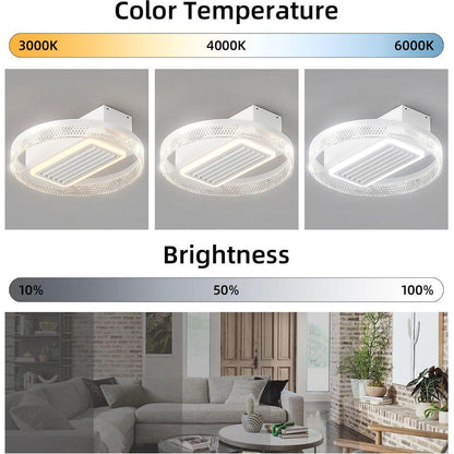 20inch Modern Leafless Ceiling Fan with Remote Control Removable and Washable, Reversible Motor