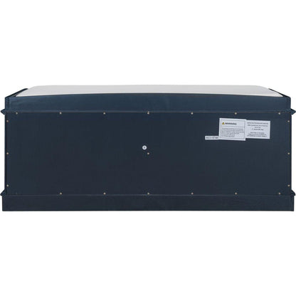 Storage Bench with 4 Doors and Adjustable Shelves, Shoe Bench with Removable Cushion for Living Room, Entryway (Antique Navy)